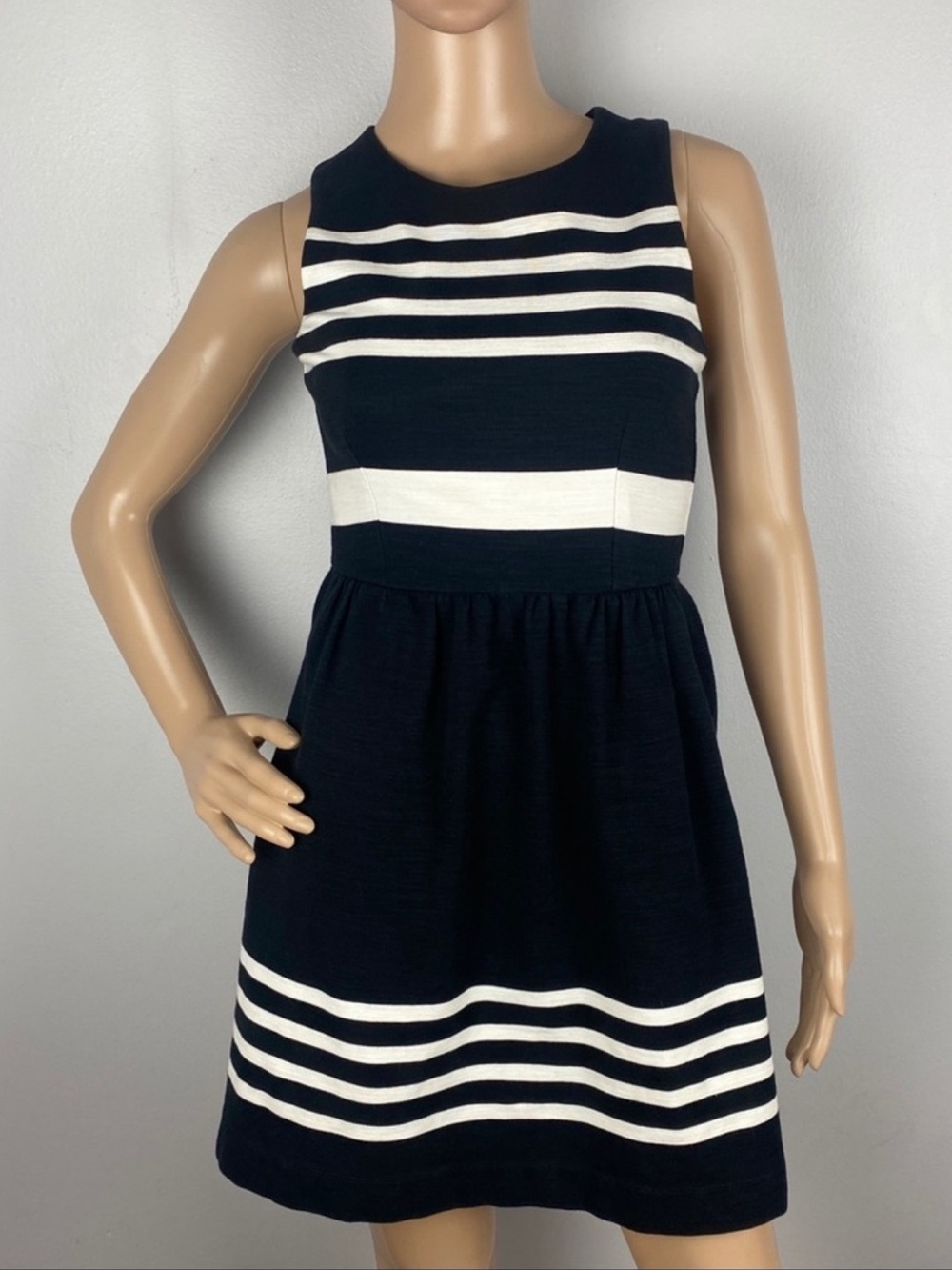 MADEWELL BLACK STRIPED MINI DRESS - Picture 2 of 10